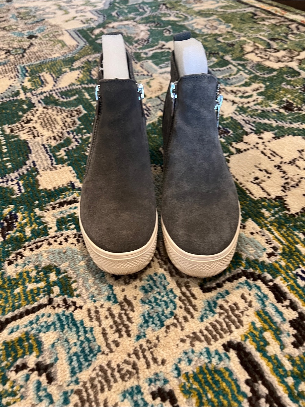 Steve Madden Gray Suede Slip-On Platform Sneakers